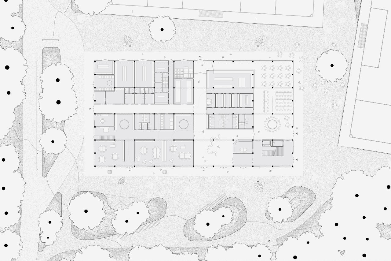 Situationsplan Sportzentrum Witikon Siegerprojekt DIEGO (Plan: BUR Architekten AG, Zürich)